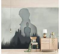 Tzxztt Minimalista Nebbia Mattutina Foresta Castello Principe Ombre Moderna Carta Da Parati 3D Seta Pregiata Testurizzata Ideale Per La Camera Letto Del Soggiorno-400cm×280cm
