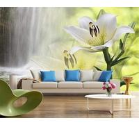 Tzxztt Paesaggio Minimalista Tridimensionale Con Giglio E Cascata Moderna Carta Da Parati 3D Seta Pregiata Testurizzata Ideale Per La Camera Letto Del Soggiorno-350cm×256cm