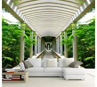 Tzxztt Parco Gazebo Bosco Stanza Espansione Tridimensionale Moderna Carta Da Parati 3D Seta Pregiata Testurizzata Ideale Per La Camera Letto Del Soggiorno-250cm×170cm