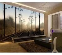 Tzxztt Retrò Bosco Ferrovia Spazio Estensione Moderna Carta Da Parati 3D Seta Pregiata Testurizzata Ideale Per La Camera Letto Del Soggiorno-300cm×210cm