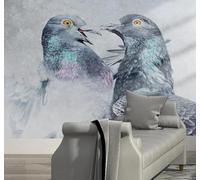 Tzxztt Retro Disegno A Mano Libera Colomba Uccelli Immagini Moderna Carta Da Parati 3D Seta Pregiata Testurizzata Ideale Per La Camera Letto Del Soggiorno-200cm×140cm