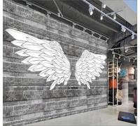 Tzxztt Retro Muro Di Mattoni Disegnato A Mano Bianco Ali Moderna Carta Da Parati 3D Seta Pregiata Testurizzata Ideale Per La Camera Letto Del Soggiorno-200cm×140cm