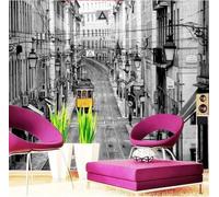 Tzxztt Retrò Tridimensionale Bianco E Nero Architettura Arte Moderna Carta Da Parati 3D Seta Pregiata Testurizzata Ideale Per La Camera Letto Del Soggiorno-300cm×210cm