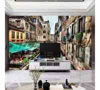 Tzxztt Retrò Tridimensionale Fiumi Città Architettura Moderna Carta Da Parati 3D Seta Pregiata Testurizzata Ideale Per La Camera Letto Del Soggiorno-300cm×210cm