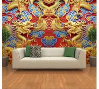 Tzxztt Rilievo Oro Drago Astratto Nuvole Moderna Carta Da Parati 3D Seta Pregiata Testurizzata Ideale Per La Camera Letto Del Soggiorno-430cm×300cm