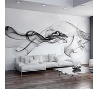 Tzxztt Semplice Bianco E Nero Fumo Astratto Artistico Moderna Carta Da Parati 3D Seta Pregiata Testurizzata Ideale Per La Camera Letto Del Soggiorno-200cm×140cm