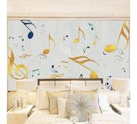 Tzxztt Semplice Retrò Musica Simboli Arte Moderna Carta Da Parati 3D Seta Pregiata Testurizzata Ideale Per La Camera Letto Del Soggiorno-350cm×256cm