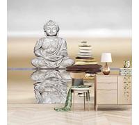 Tzxztt Semplice Tridimensionale Statue Di Buddha Ciottoli Riflessi Moderna Carta Da Parati 3D Seta Pregiata Testurizzata Ideale Per La Camera Letto Del Soggiorno-300cm×210cm