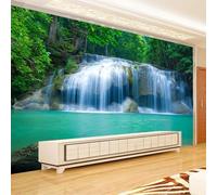 Tzxztt Semplice Verde Bosco Cascata Lago Moderna Carta Da Parati 3d Seta Pregiata Testurizzata Ideale Per La Camera Letto Del Soggiorno-400cm×280cm