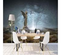 Tzxztt Statua Angelo Creativa Uccelli In Volo Case Moderna Carta Da Parati 3D Seta Pregiata Testurizzata Ideale Per La Camera Letto Del Soggiorno-200cm×140cm