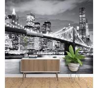 Tzxztt Stereoscopico In Bianco E Nero Città Architettura Ponte Moderna Carta Da Parati 3d Seta Pregiata Testurizzata Ideale Per La Camera Letto Del Soggiorno-350cm×256cm