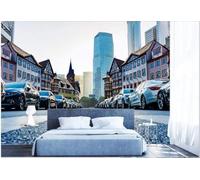 Tzxztt Strada Stereoscopica Architettura Auto Spazio Estensione Moderna Carta Da Parati 3d Seta Pregiata Testurizzata Ideale Per La Camera Letto Del Soggiorno-400cm×280cm