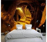 Tzxztt Trepidante Retrò Primitivo Grotta Caverna Decorazione Moderna Carta Da Parati 3D Seta Pregiata Testurizzata Ideale Per La Camera Letto Del Soggiorno-300cm×210cm