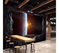 Tzxztt Tridimensionale Astratto Capsula Spaziale Universo Pianeta Moderna Carta Da Parati 3D Seta Pregiata Testurizzata Ideale Per La Camera Letto Del Soggiorno-400cm×280cm