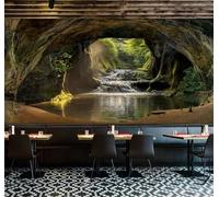 Tzxztt Tridimensionale Caverna Espansione Spaziale Foresta Paesaggio Moderna Carta Da Parati 3D Seta Pregiata Testurizzata Ideale Per La Camera Letto Del Soggiorno-150cm×105cm