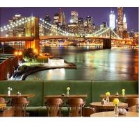 Tzxztt Tridimensionale Città Architettura Fiumi Ponti Moderna Carta Da Parati 3D Seta Pregiata Testurizzata Ideale Per La Camera Letto Del Soggiorno-200cm×140cm