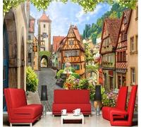 Tzxztt Tridimensionale Città Edifici Strade Paesaggio Moderna Carta Da Parati 3D Seta Pregiata Testurizzata Ideale Per La Camera Letto Del Soggiorno-250cm×170cm