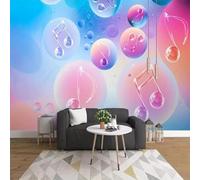 Tzxztt Tridimensionale Colorato Cerchio Musica Simboli Moderna Carta Da Parati 3D Seta Pregiata Testurizzata Ideale Per La Camera Letto Del Soggiorno-430cm×300cm