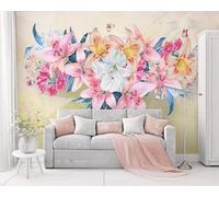 Tzxztt Tridimensionale Colorato Giglio Creatività Arte Moderna Carta Da Parati 3D Seta Pregiata Testurizzata Ideale Per La Camera Letto Del Soggiorno-200cm×140cm