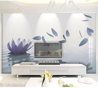 Tzxztt Tridimensionale Minimalista Loto Riflessi Petali Moderna Carta Da Parati 3D Seta Pregiata Testurizzata Ideale Per La Camera Letto Del Soggiorno-430cm×300cm