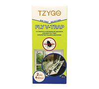 TZYGO - Trappola Per Mosche | Gradevole Alla Vista e Non Tossica | Trappola a Colla per Mosche | Pack di 2 Trappole e 4 Foglietti Adesivi | Trappola per Mosche da Interno, Carta