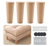 TZYYAO Gambe per Divani in Legno,4 Pezzi 6cm 8cm 10cm Gambe per Mobili in Legno Massello,Gambe Di Ricambio per Armadi,Gambe Di Supporto Resistenti per Bar Tavolini Da Caffè,Vertical-15cm/5.9in