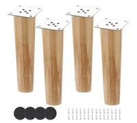 TZYYAO Set Di 4 Gambe per Mobili in Legno Massello,Gambe per Divani,Gambe Di Ricambio Affusolate,Gambe per Cassettiere E Tavolini,Per Armadi,Letti E Tavolini Da Caffè,Vertical-15cm/5.9in