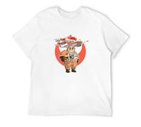 U-BASIC Japan Porco Rosso Design Men T Shirt Pig Cartoon Printed Male Funny Tee Shirts Short Sleeve Casual Tops T-Shirt White XXL