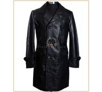U-Boat Nero da Uomo WW2 Tedesco Kriesgmarine Militare Vacchetta Cappotto Lungo