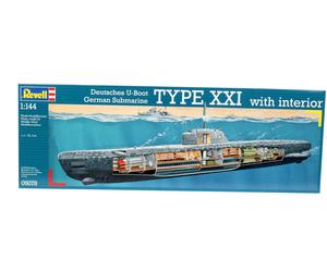 U-Boat XXI Type W/ Interieur Submarine 1:144 Plastic Model Kit REVELL