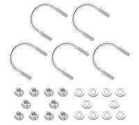 U-Bolt 304 acciaio inossidabile M8 x 50mm U-Bolt con dadi e rondella di riparazione piana Pack da 5, argento