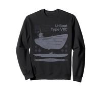 U-Boot Tipo VIIC schematico Dettagliato U-Boat Submarine Felpa