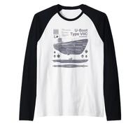 U-Boot Tipo VIIC schematico Dettagliato U-Boat Submarine Maglia con Maniche Raglan