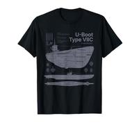 U-Boot Tipo VIIC schematico Dettagliato U-Boat Submarine Maglietta