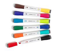 U Brands Pennarelli magnetici cancellabili a secco con gomme, set da 12, colori assortiti, inodore, punta a proiettile (3 mm)