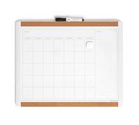 U Brands Pin-it Tableau effaçable à sec Calendrier mensuel magnétique Cadre Blanc