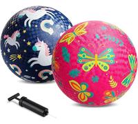U&C Planet 2 pezzi palle da gioco 21cm Kickballs Set Dodge Ball con pompaHandball Soft Boucy Balls Play Ball per bambini 1-8, Play Camps School Garden