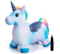 U&C Planet Gonfiabile Cavalcabile per Bambini 1-6 Anni con Pompa | Gioco Gonfiabile, Animale Cavalcabile, Base Antiscivolo, Gonfiaggio Rapido, Regalo per Festa dei Bambini, Compleanni e Natale