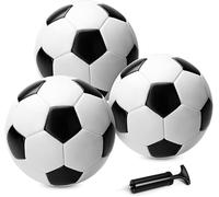 U&C Planet Pacco da 3 Pallone da Calcio Taglia 3 per Bambini con Pompa - Classico Nero e Bianco, Pallone per Allenamento Durevole, Regalo per Bambini e Bambine 3-8 Anni - Uso Interno ed Esterno