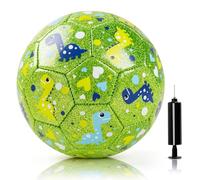 U&C Planet Pallone da Calcio Taglia 2 per Bambini con Pompa e Rete | Impermeabile, Facile da Pulire, Per Interno/Esterno, Favorisce il Movimento, Regalo per Ragazzi e Ragazze