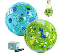 U&C Planet Pallone da Calcio Taglia 2 per Bambini con Pompa e Rete | Impermeabile, Facile da Pulire, Per Interno/Esterno, Favorisce il Movimento, Regalo per Ragazzi e Ragazze