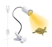 U/D Lampada a Clip Riscaldante con Clip e Cavo, Lampada Riscaldante Rettile, per Lampadine a Infrarossi e Luce Termica, Ruotabile a 360°(Senza Lampadina) (Bianca)