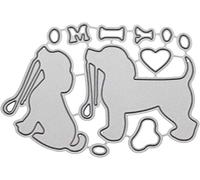 U-horizon Fustelle a forma di cane, per fai da te, scrapbooking, in metallo, stencil per goffratura, stencil per album, carta, biglietti artistici