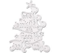 U-horizon Fustelle in metallo con scritta "Merry Christmas", per album di ritagli, goffratura, album di ritagli, biglietti e creazioni artistiche (Buon Natale e Felice Anno Nuovo)
