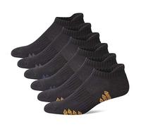 u&i Men's Performance Cushion Cotton Low Cut Ankle Athletic Socks with Tab, Black (6-Pack)