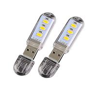 U-K 2 mini portatili 3 LED luce notturna USB lampada per PC portatile lettura comoda e pratica, design pratico e durevole