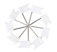 U/K Pulabo, 100 pezzi, bandierine di carta con bandiera, puntine per chiodini, puntine per la casa, l'ufficio, la scuola, la cancelleria, colore bianco, economico e durevole