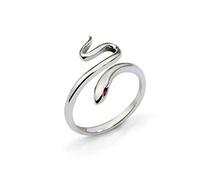 U/K Pulabo, anello da donna, regolabile, in argento, a forma di serpente, per feste, regalo di lunga durata