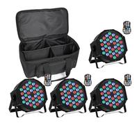 U`King 4PCS RGB Par LED Batteria con Borsa, Ricaricabile 72W Luce da Palco Esterni con Telecomando, Illuminazione Discoteca 7 Modalità per Festa DJ Bar Concerti Halloween Natale
