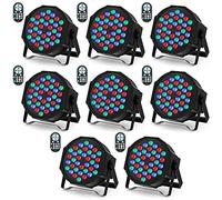 U`King 8 Pezzi Par LED RGB, 36 LED Luci da Palco con Telecomando e Attivato dal Suono, Luce da Discoteca Illuminazione Palco per Feste Bar DJ Discoteca Matrimonio Concerti Halloween Natale